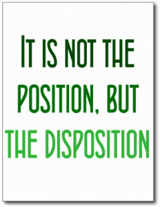 Disposition NOT Position